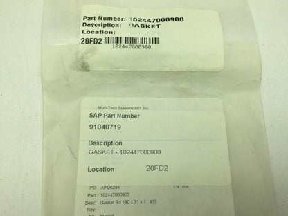 Krones 102447000900 Gasket 140 X 71 X 1 #15 LOT OF 3