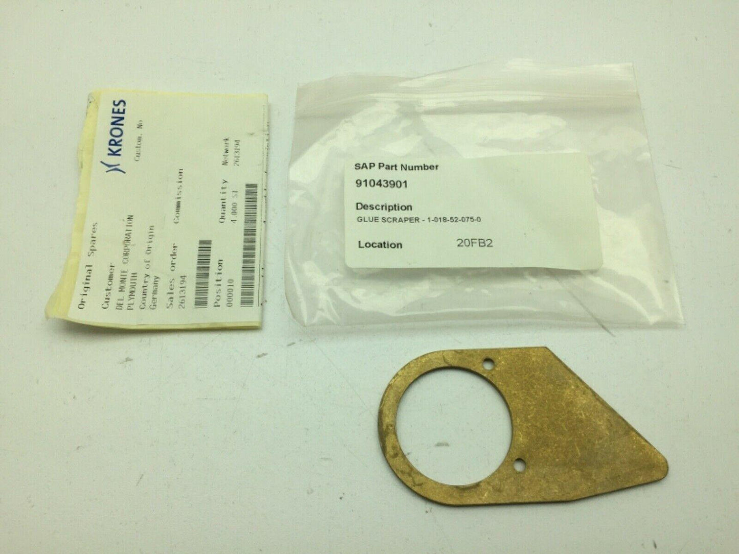 Krones 1-018-52-075-0 Glue Scraper 1018520750
