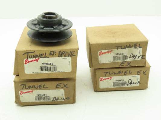 Browning 1VP34X3/4 Variable Pulley 3/4" Shaft Lot of 4