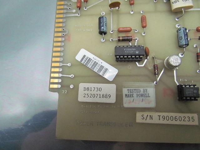 Tocco D81730 Power Transducer PC Circuit Board