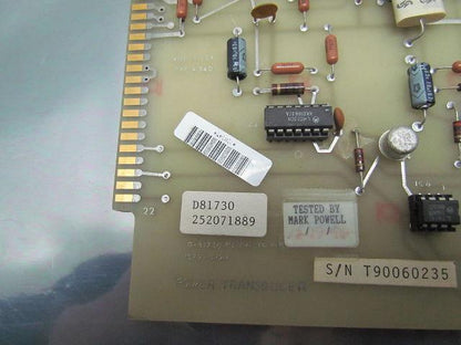 Tocco D81730 Power Transducer PC Circuit Board