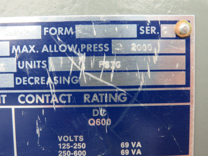 Square D  GBR-2 Pressure Switch 20-675 PSI 120-600V Class 9012