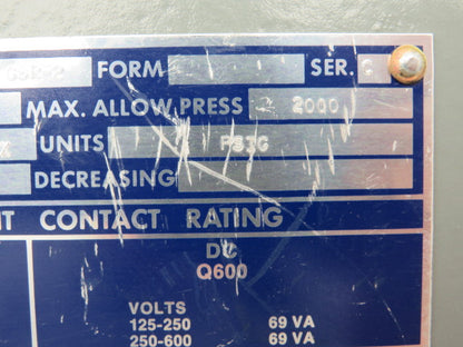 Square D  GBR-2 Pressure Switch 20-675 PSI 120-600V Class 9012