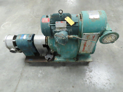 Tri Clover PRED125 3M UH4SL S Positive Rotary Pump Stainless 5Hp 3PH 230/460V