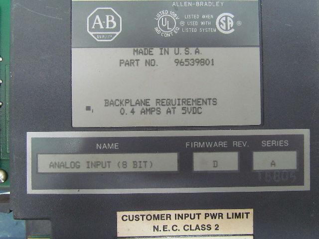 Allen Bradley 1771-IE A-B Analog Input Module 8Bit