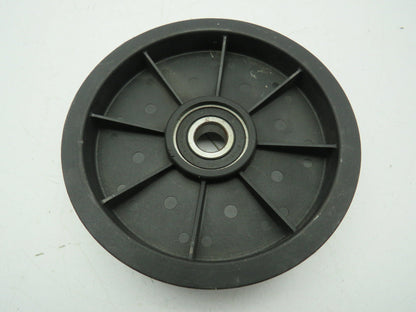 Nylon Plastic Flanged Pulley Idler 5/8" Bearing Bore 5.5" OD 24mm 1" Flat Belt