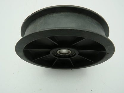 Nylon Plastic Flanged Pulley Idler 5/8" Bearing Bore 5.5" OD 24mm 1" Flat Belt