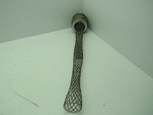 Strain Relief Steel Mesh Cord Grip 2" Male NPT 2"-2.3" Cable Dia