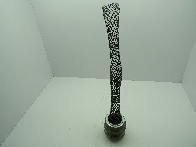 Strain Relief Steel Mesh Cord Grip 2" Male NPT 2"-2.3" Cable Dia