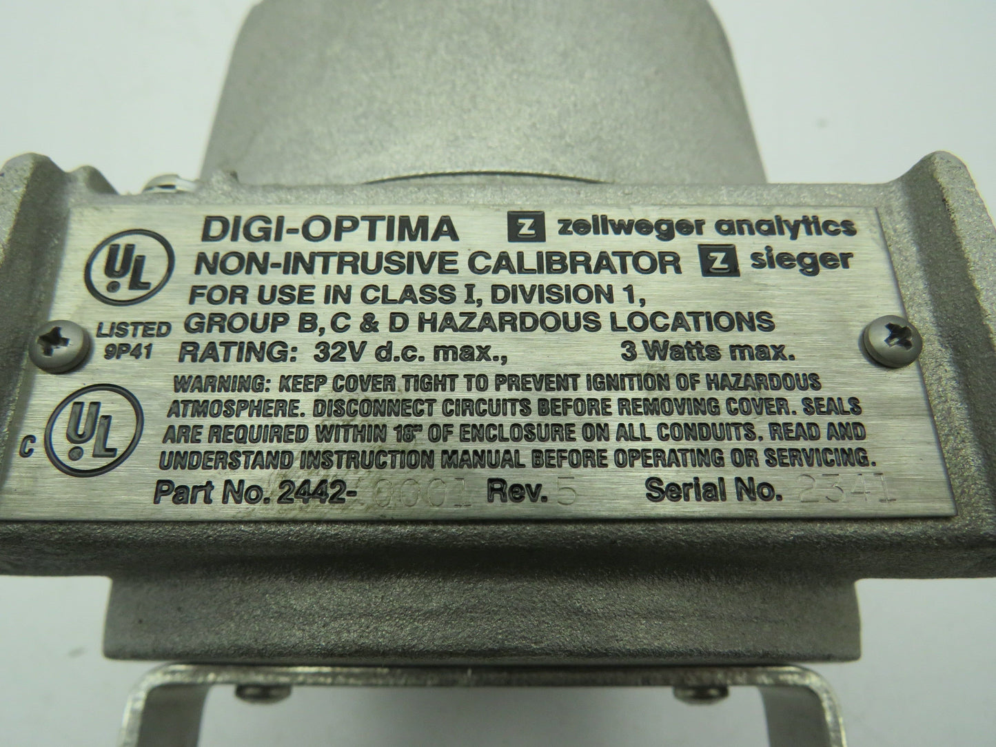 Zellweger Seiger 2442-0001 Non-Intrusive Calibrator Housing Hazardous Loc