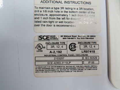 SCE-42XEL3110LP Steel Electrical Enclosure Disconnect Box w/Backplate 42x31x10"