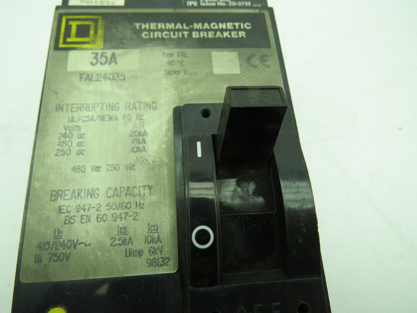 Square D FAL24035 2 Pole 35 Amp 480 Volt Circuit Breaker