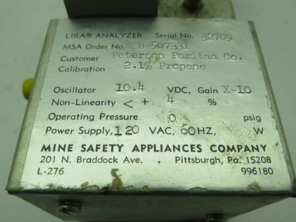 Mine Safety Appliances B-507331 Lira Analyzer Carbon Dioxide