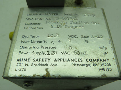 Mine Safety Appliances B-507331 Lira Analyzer Carbon Dioxide