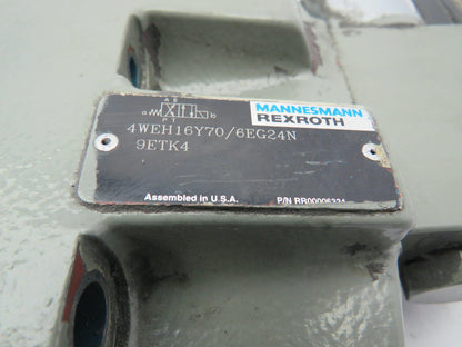 Rexroth 4WEH16Y70/6EG24N9ETK4 Hydraulic Directional Solenoid Valve 4WEH16Y70