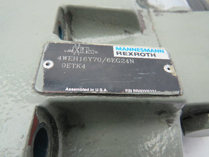 Rexroth 4WEH16Y70/6EG24N9ETK4 Hydraulic Directional Solenoid Valve 4WEH16Y70