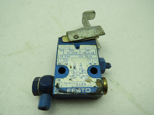 Festo VS-3-1/8 Pneumatic Limit Switch Valve VOS-3-1/8 Type 2334 / 2952