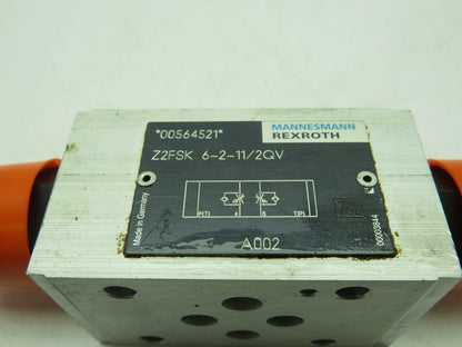 Mannesmann Rexroth Z2FSK 6-2-11/2QV Double Throttle Hydraulic Check Valve Z2FS 6