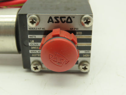 Asco 8364A123H1011F1 Stainless Steel Spool Valve 24VDC 200PSI 1/4" NPT