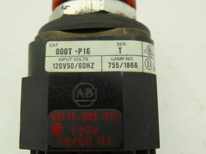 Allen Bradley 800T-P16 Pilot Light Indicator 120V Ser T AMBER/WHITE Lot of 4