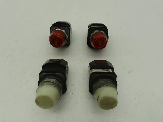 Allen Bradley 800T-P16 Pilot Light Indicator 120V Ser T AMBER/WHITE Lot of 4