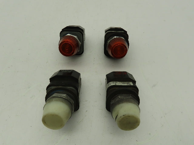 Allen Bradley 800T-P16 Pilot Light Indicator 120V Ser T AMBER/WHITE Lot of 4