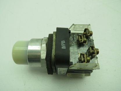 Allen Bradley 800T-QT20W Pilot Light Pushbutton Push-toTest Ser T White Lot of 2