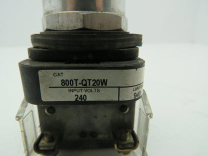 Allen Bradley 800T-QT20W Pilot Light Pushbutton Push-toTest Ser T White Lot of 2