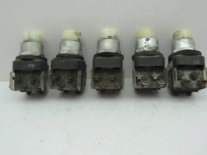 Allen Bradley 800T-PB16 Illuminated Push Button Ser T 120V WHITE NO/NC  Lot of 5