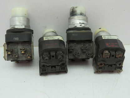 Allen Bradley 800T-PT16 Illuminated Push Button Ser T 120V WHITE NO/NC  Lot of 4