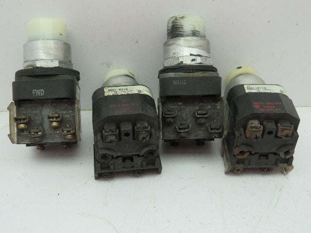 Allen Bradley 800T-PT16 Illuminated Push Button Ser T 120V WHITE NO/NC  Lot of 4