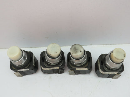 Allen Bradley 800T-PT16 Illuminated Push Button Ser T 120V WHITE NO/NC  Lot of 4