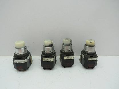 Allen Bradley 800T-PT16 Illuminated Push Button Ser T 120V WHITE NO/NC  Lot of 4