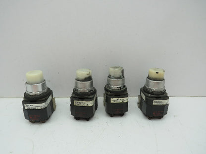 Allen Bradley 800T-PT16 Illuminated Push Button Ser T 120V WHITE NO/NC  Lot of 4