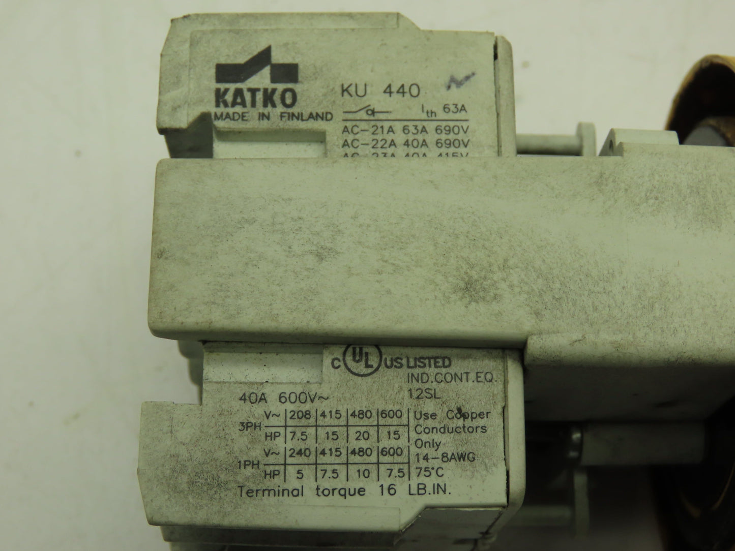 Katko KU 440 Non-Fusible Disconnect Rotary Switch 40A 600V
