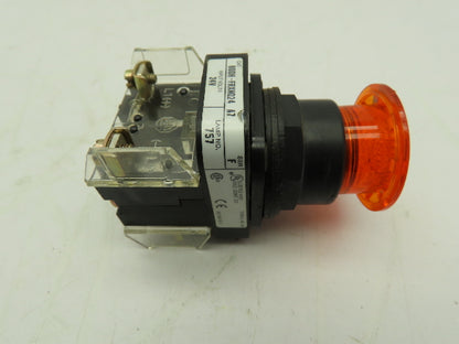 Allen Bradley 800H-FRXMQ24A7 Illuminated 3-Pos Push-Pull Button AMBER Ser F 24V