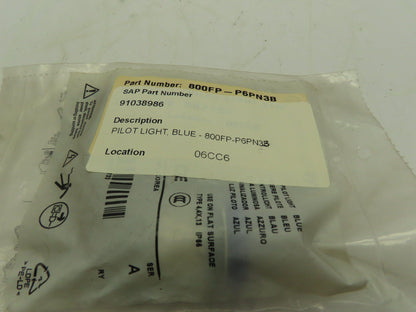 Allen Bradley 800FP-P6PN3B Pilot Light Kit BLUE 22.5mm Ser A