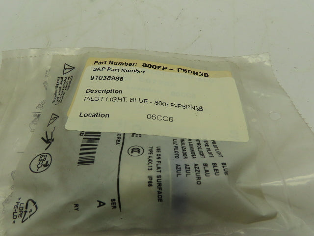 Allen Bradley 800FP-P6PN3B Pilot Light Kit BLUE 22.5mm Ser A
