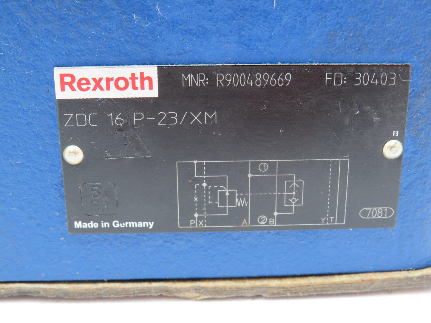 Rexroth R900489669 ZDC 16 P-23/XM Pressure compensators