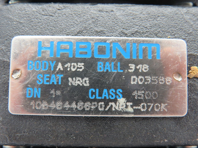 Habonim High Pressure Stainless Ball Valve Steel Body 1" NPT Class 1500
