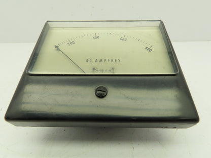 Simpson Model 1359 AC Amperes Panel Meter 0-800 Amp  LOT OF 2