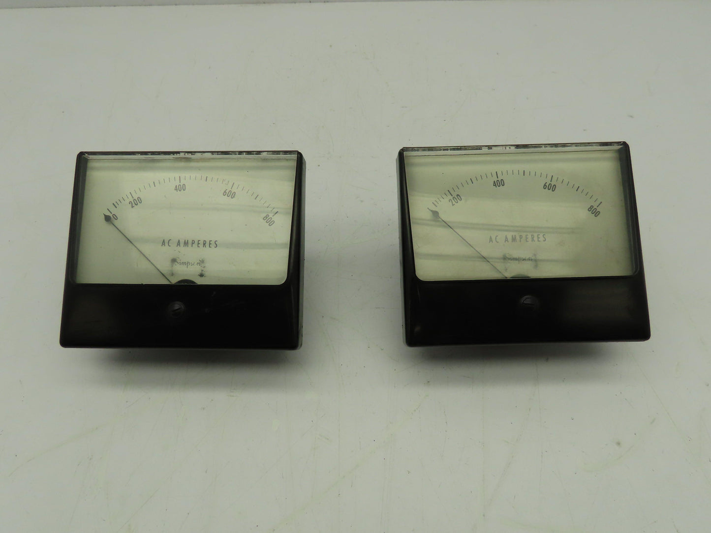 Simpson Model 1359 AC Amperes Panel Meter 0-800 Amp  LOT OF 2