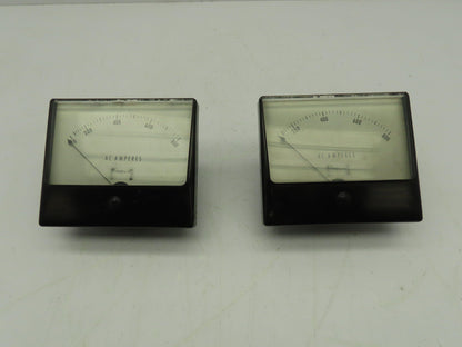 Simpson Model 1359 AC Amperes Panel Meter 0-800 Amp  LOT OF 2