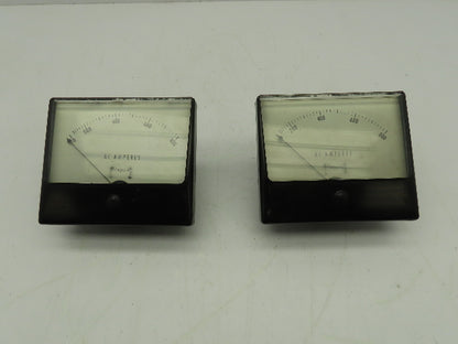 Simpson Model 1359 AC Amperes Panel Meter 0-800 Amp  LOT OF 2