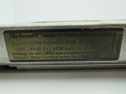 Schroff 10713-102 Steel Bracket Mount 3-Fan Tray Assembly Unit 115V