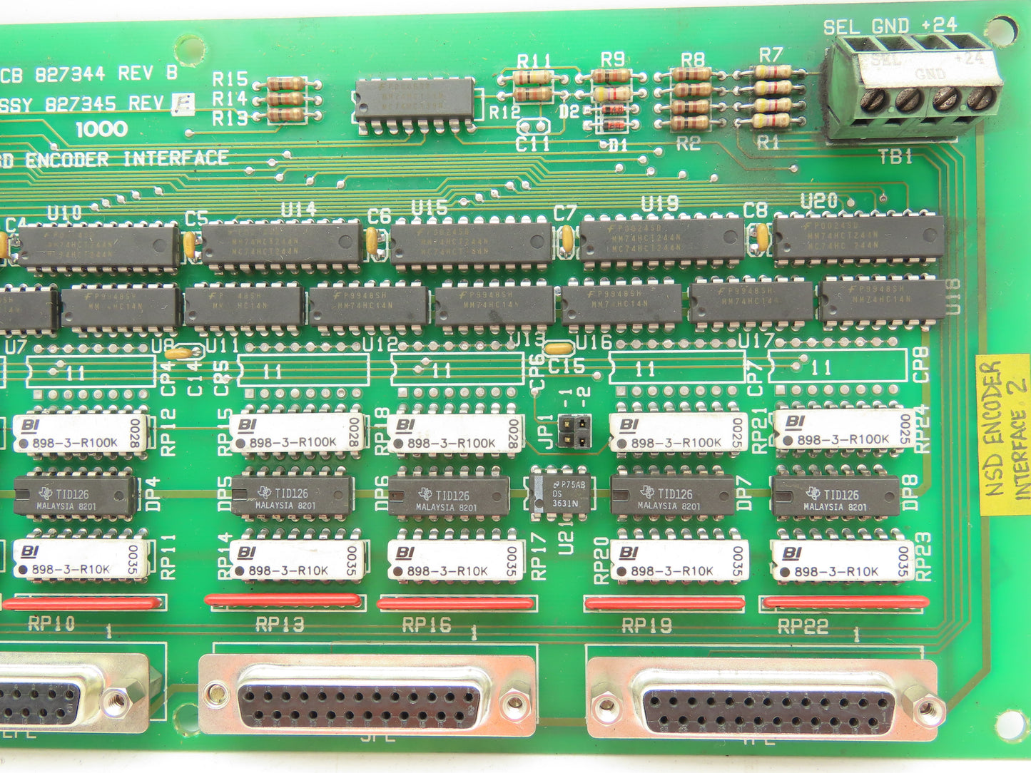 Cincinnati PCB 827344 REV B NSD Encoder Interface Circuit Board 827345