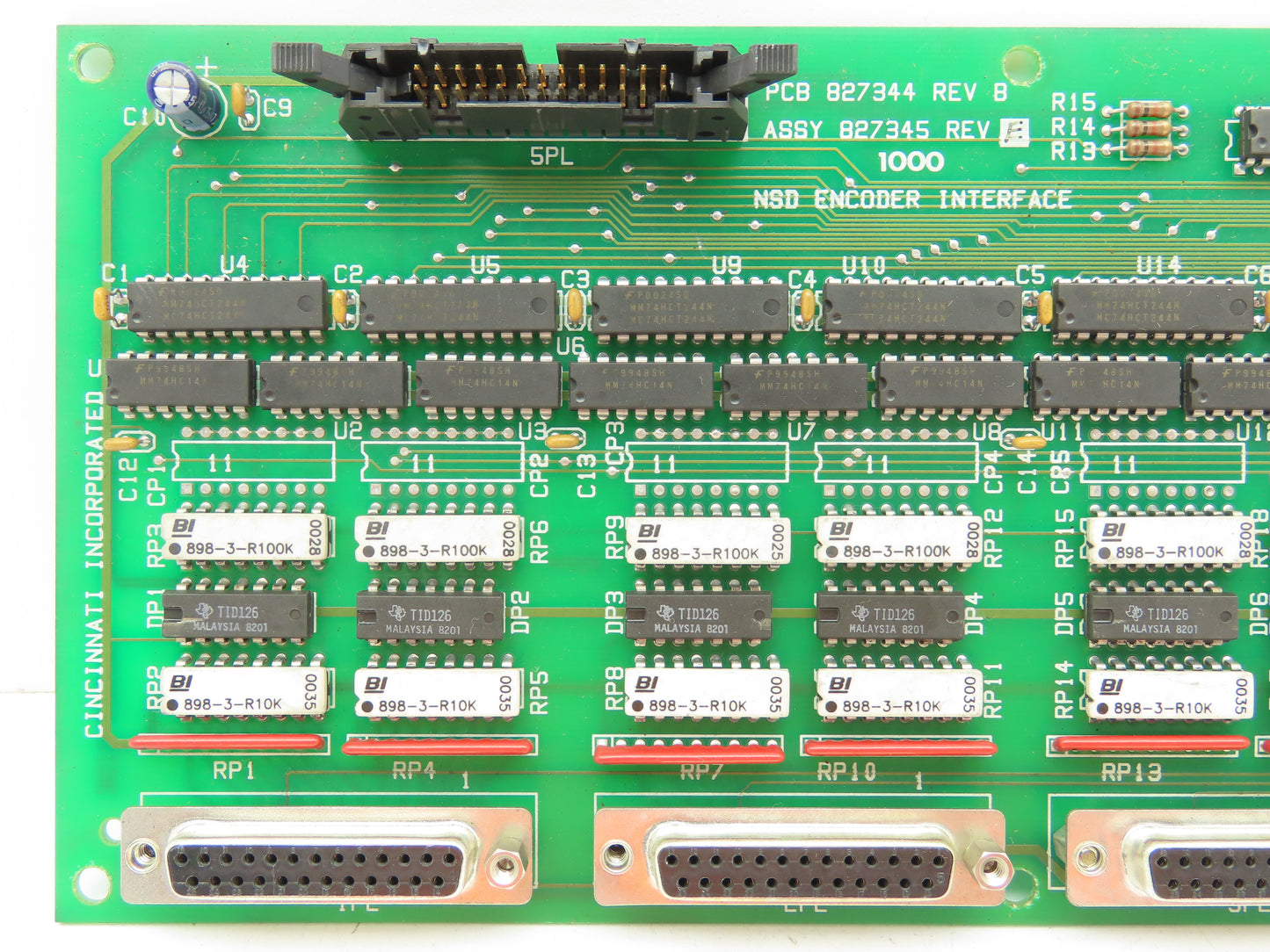 Cincinnati PCB 827344 REV B NSD Encoder Interface Circuit Board 827345