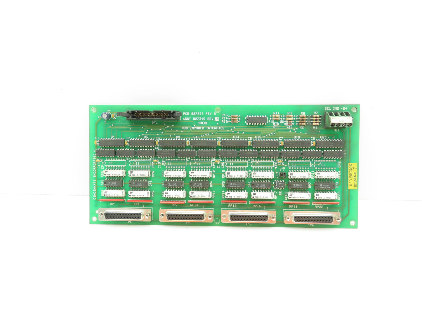 Cincinnati PCB 827344 REV B NSD Encoder Interface Circuit Board 827345