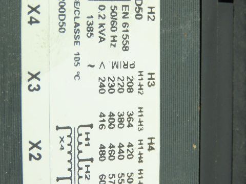 Square D 9070T200D50 Control Transformer 0.2KVA 200VA Single Phase Type T