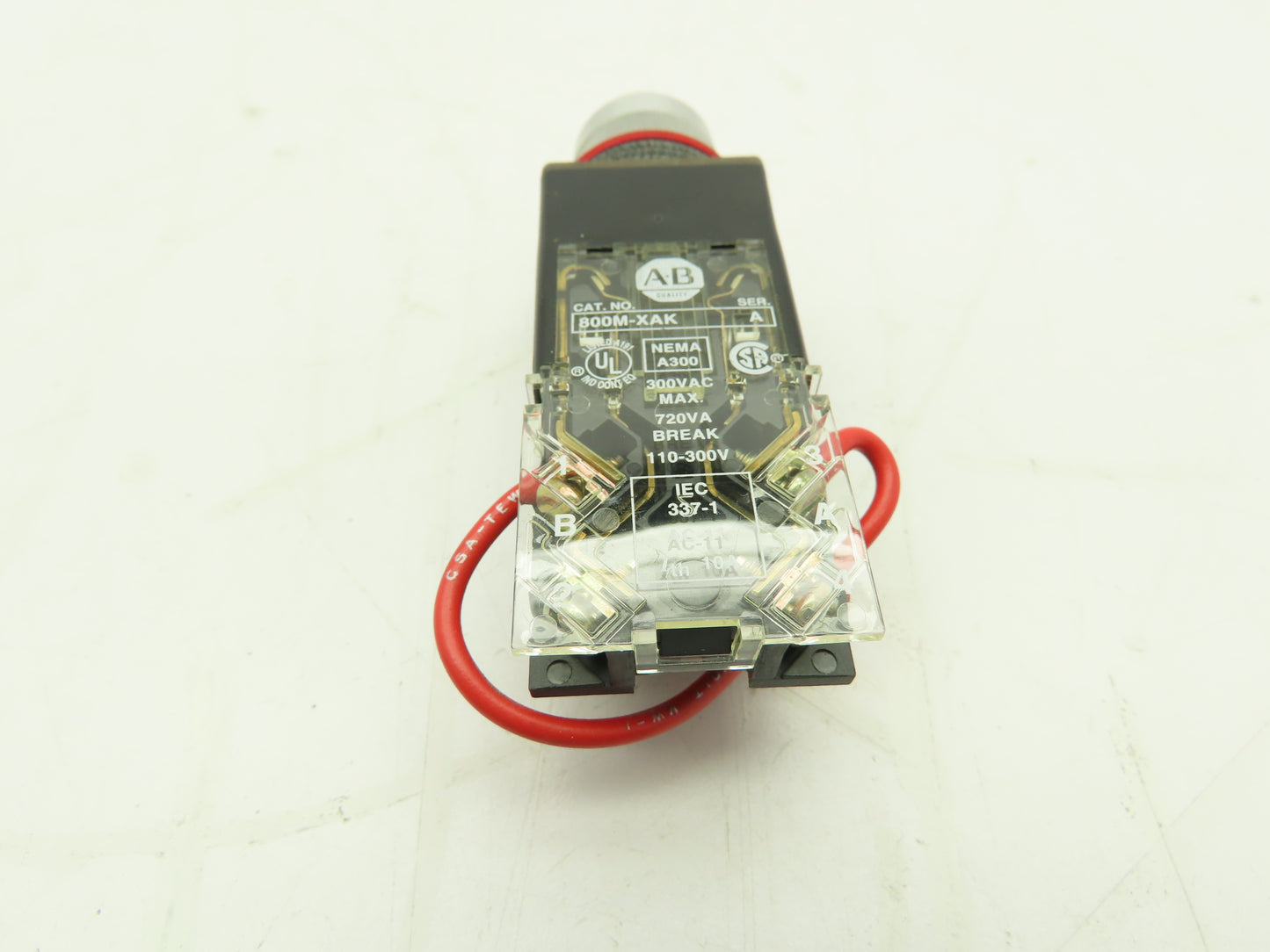 Allen Bradley 800MR-PT16K Push-To-Test Pilot Light WHITE 22mm Ser D Push Button